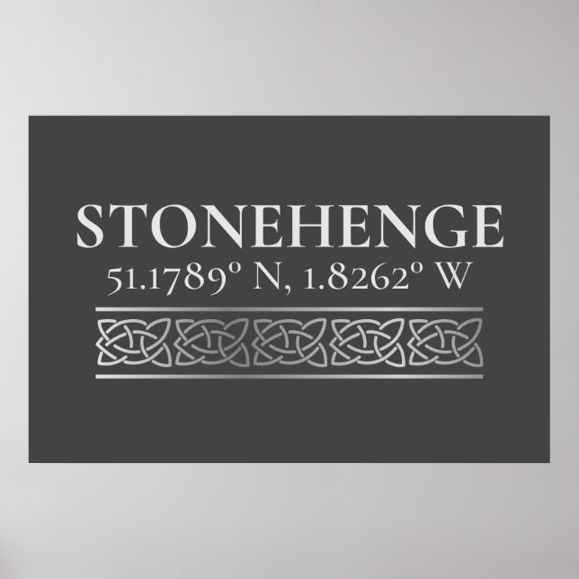 Stonehenge Latitude  Longitude Dark  Poster (Front)