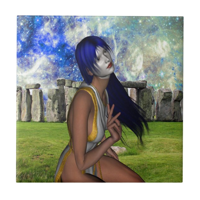 Stonehenge Meditation Ceramic Tile (Front)