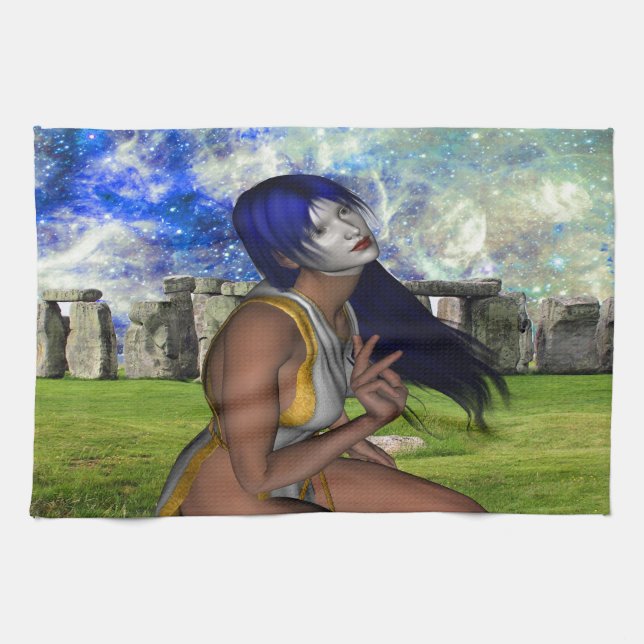 Stonehenge Meditation Tea Towel (Horizontal)