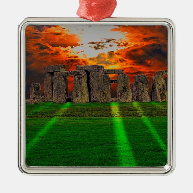 Stonehenge Standing Stones at Sunset Metal Ornament (Front)