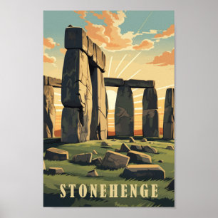 Stonehenge United Kingdom Famous Travel Place Poster