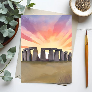 Stonehenge   Wiltshire England Historic Watercolor Postcard