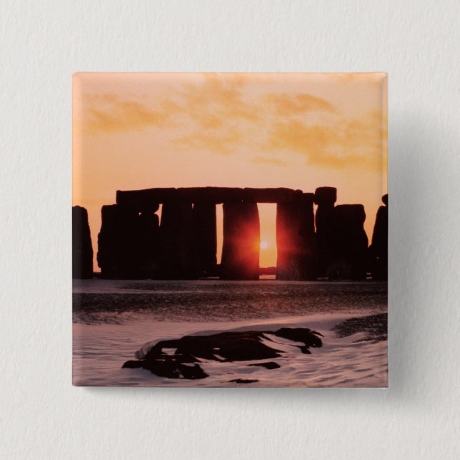 Stonehenge, Winter Solstice 15 Cm Square Badge (Front)
