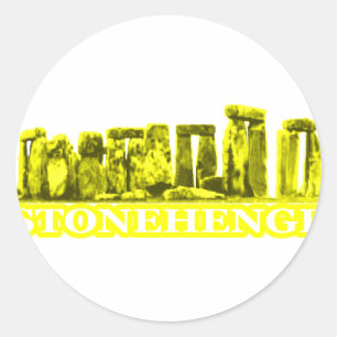 Stonehenge Yellow transp The MUSEUM Zazzle Gifts Classic Round Sticker
