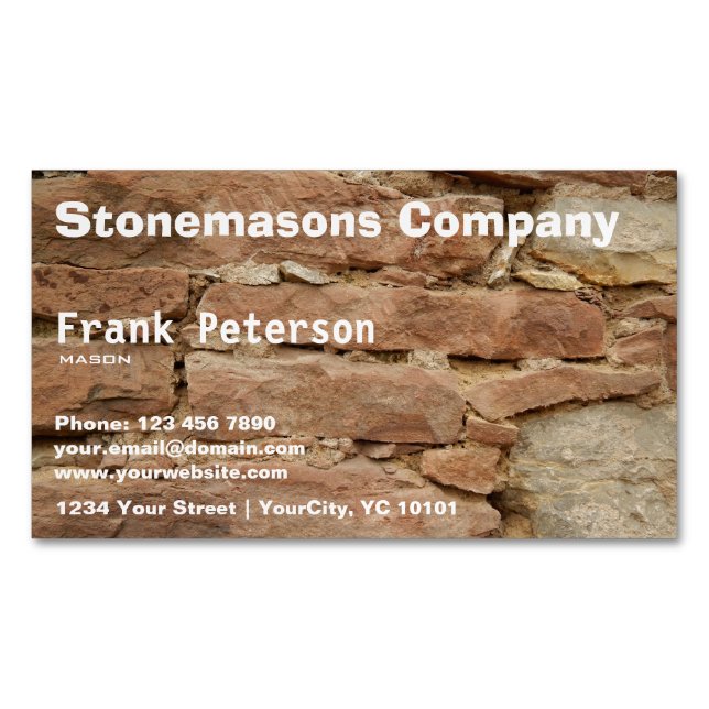 stonemason 	Magnetic business card (Front)