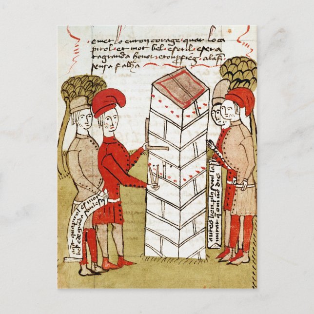 Stonemasons, from 'Traite d'Arpentage' Postcard (Front)