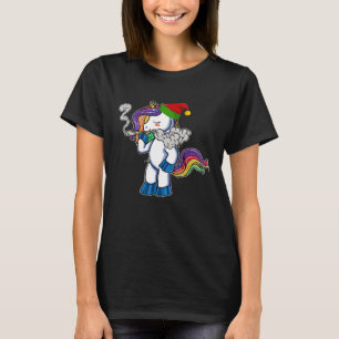 Stoner For Women Weed Rasta Unicorn Christmas T-Shirt