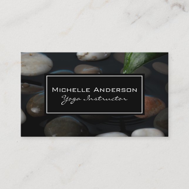 Stones Black Frame White Border Business Card (Front)