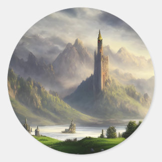 Stones Castles | Mediaeval Landscape Classic Round Sticker