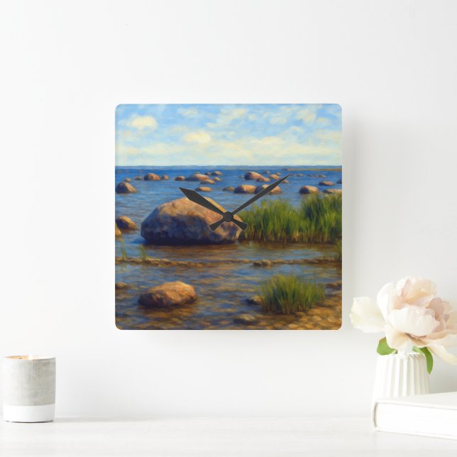 Stones of Vormsi Square Wall Clock (Home)