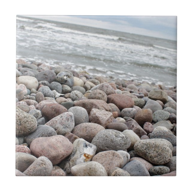 Stones on the beach / Baltic Sea / island of Rügen Ceramic Tile (Front)