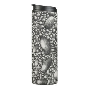 Stones Rocks Pebbles Pencil Drawing Thermal Tumbler