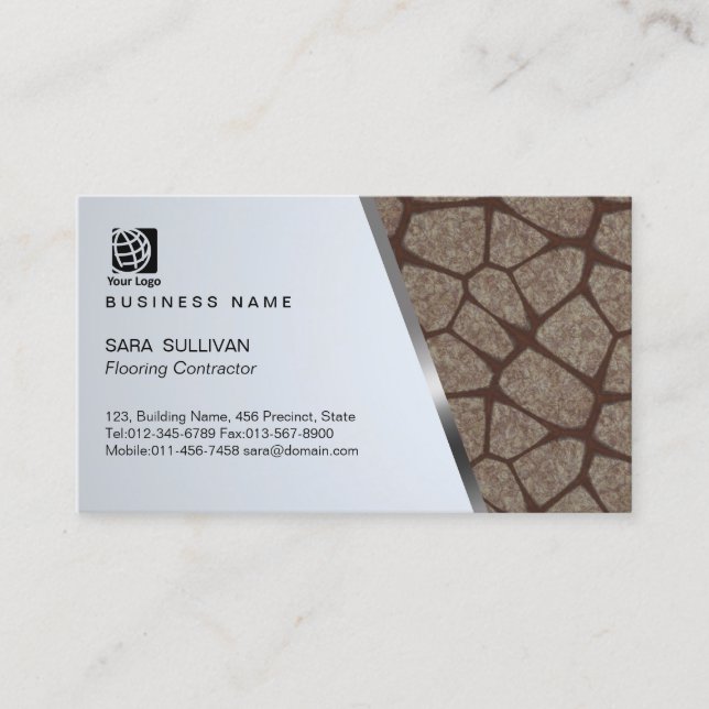Stones Texture Flooring Contractor Business Card (Front)