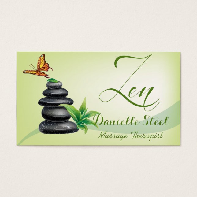 Stones Zen Therapist Gift Business Card (Front)