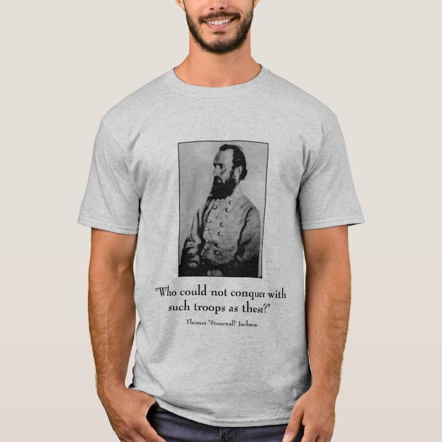 Stonewall Jackson and quote - grey T-Shirt (Front)