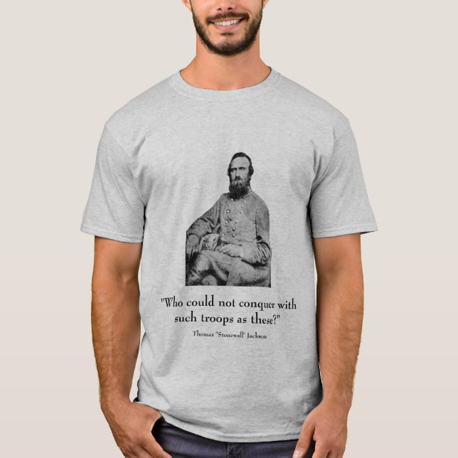 Stonewall Jackson and quote - grey T-Shirt (Front)