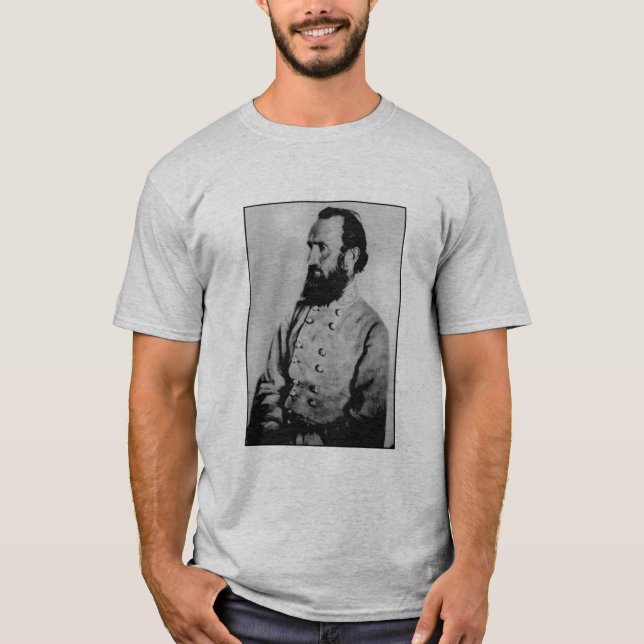 Stonewall Jackson and quote - grey T-Shirt (Front)