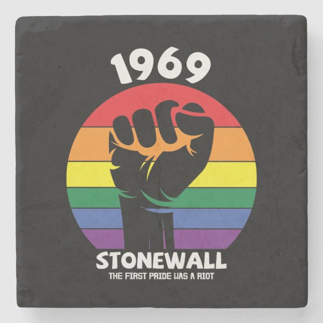 Stonewall Riot Remembrance Gay Pride  Stone Coaster (Front)
