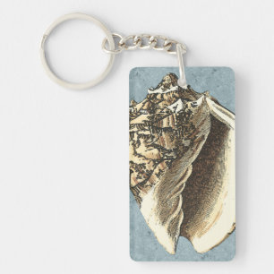 Stonewashed Conch Shell Key Ring