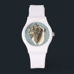 Stonewashed Conch Shell Watch<br><div class="desc">Get this unique stonewashed Conch seashell image on your next product. This amazing,  blue background with a tan Conch will look great on anything. Take the beach with you everywhere you go.</div>