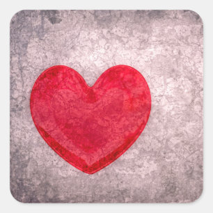 Stonewashed Heart Square Sticker