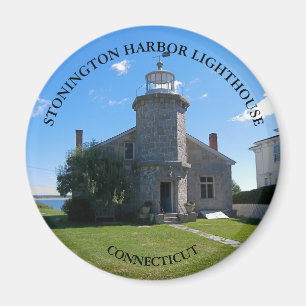 Stonington Harbour Lighthouse, CT Round Magnet