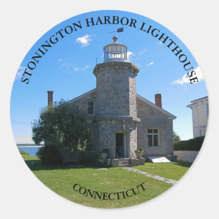 Stonington Harbour Lighthouse, CT Round Stickers