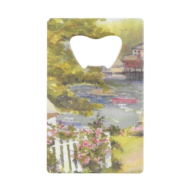 stonington harbour view credit card bottle opener (Front)