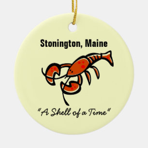 Stonington, Maine Lobster Ceramic Tree Decoration