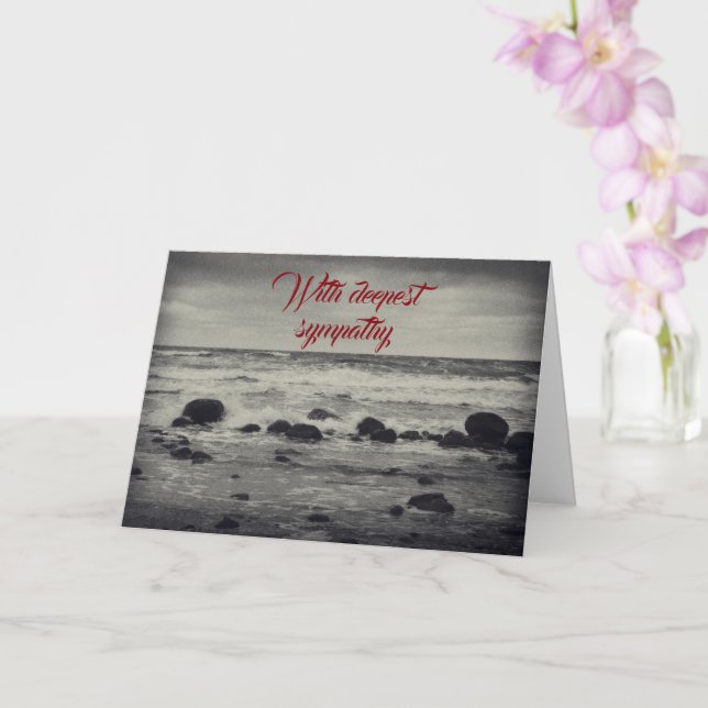Stony beach   -  With deepest sympathy Card (Orchid)