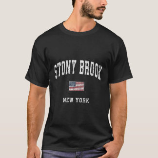 Stony Brook New York Ny American Flag Sports T-Shirt