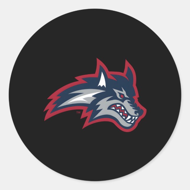 Stony Brook Seawolves Icon Classic Round Sticker (Front)