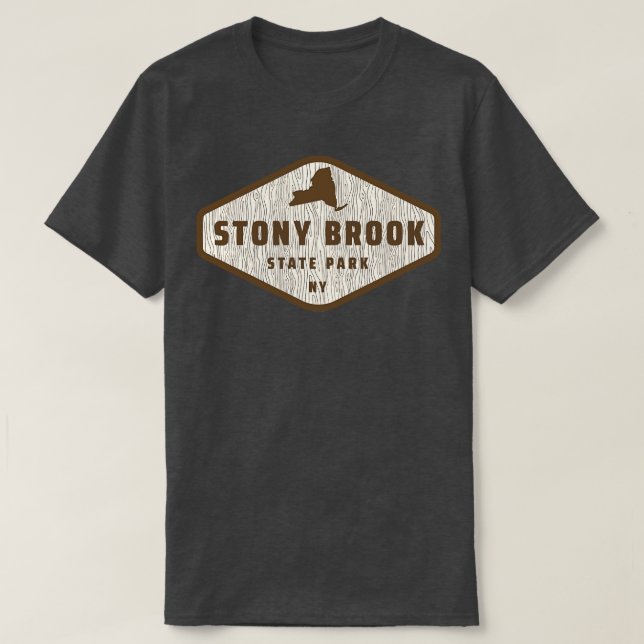 Stony Brook State Park New York Tree Log Texture W T-Shirt (Design Front)