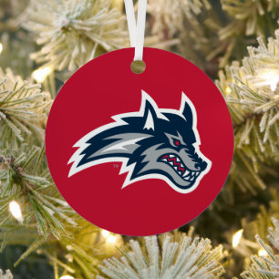 Stony Brook University Seawolves Metal Tree Decoration