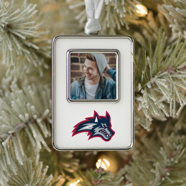 Stony Brook University | Seawolves Silver Plated Framed Ornament (Tree)