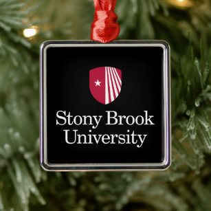 Stony Brook University   Wordmark Metal Ornament