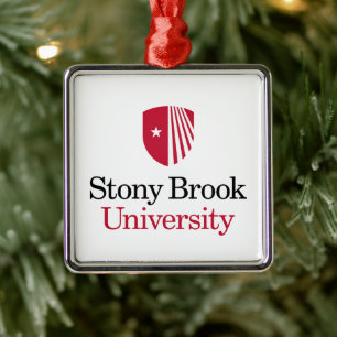 Stony Brook University   Wordmark Metal Ornament