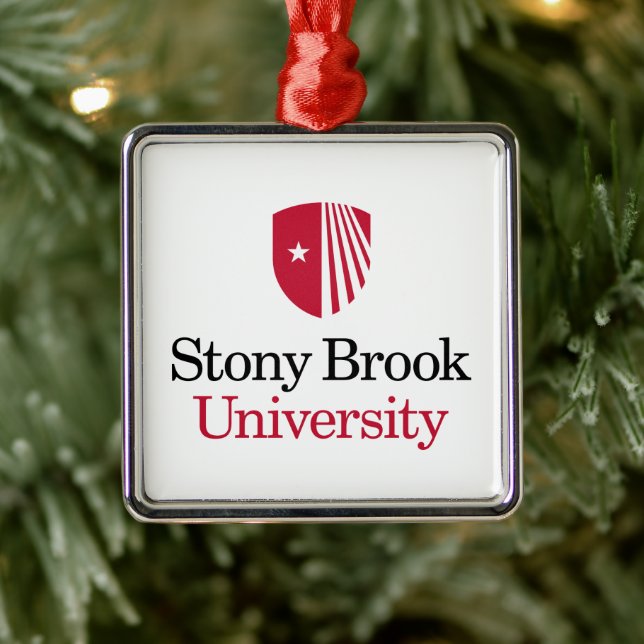 Stony Brook University | Wordmark Metal Ornament (Tree)