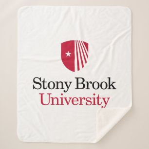 Stony Brook University   Wordmark Sherpa Blanket
