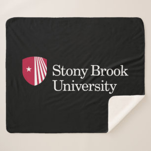 Stony Brook University   Wordmark Sherpa Blanket