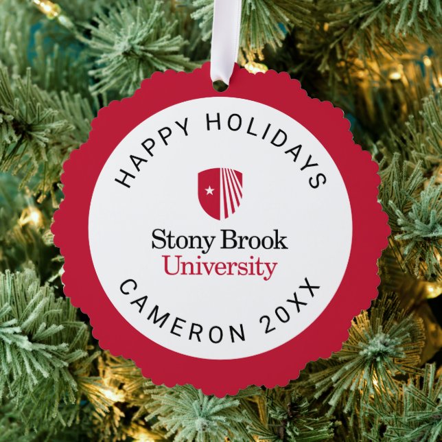 Stony Brook University | Wordmark Tree Decoration Card (Insitu (Tree))