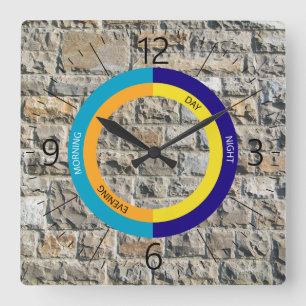 Stony pattern square wall clock