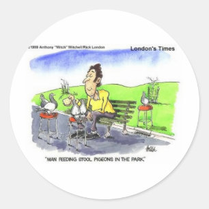 Stool Pigeons Funny Gifts Tees & Collectibles Classic Round Sticker