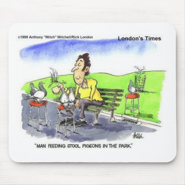 Stool Pigeons Funny Gifts Tees & Collectibles Mouse Pad (Front)
