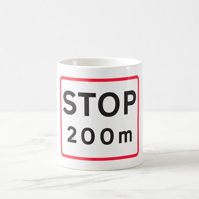 Stop 200m Road Sign Traffic Warning Safety  Coffee Mug (Creator Uploaded)