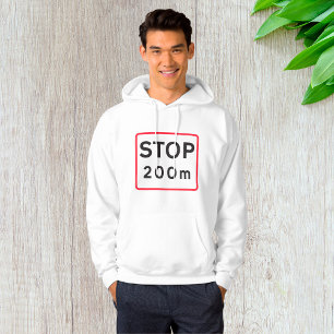 Stop 200m Road Sign Traffic Warning Safety  Hoodie