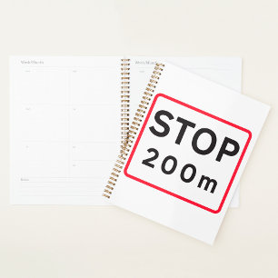Stop 200m Road Sign Traffic Warning Safety Planner