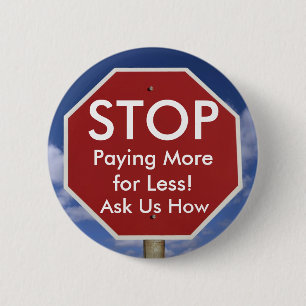 STOP 6 CM ROUND BADGE