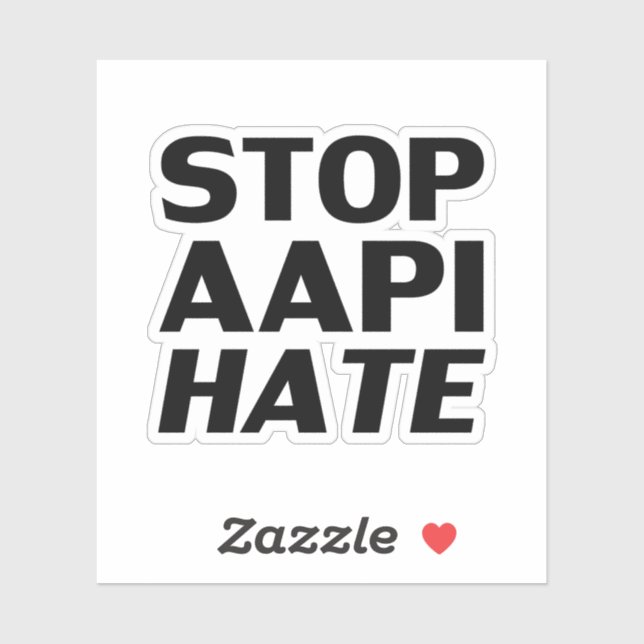 Stop AAPI Hate, black white Sticker (Sheet)