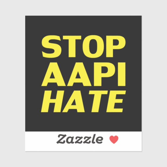 Stop AAPI Hate, black yellow Sticker (Sheet)